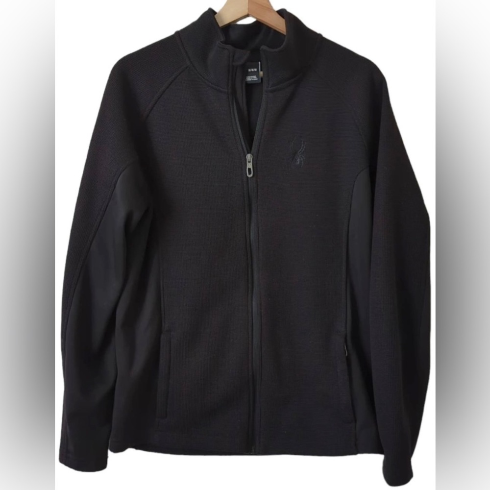Spyder Mens Black Full-zip Jacket size M sweater cold weather cold snow weather